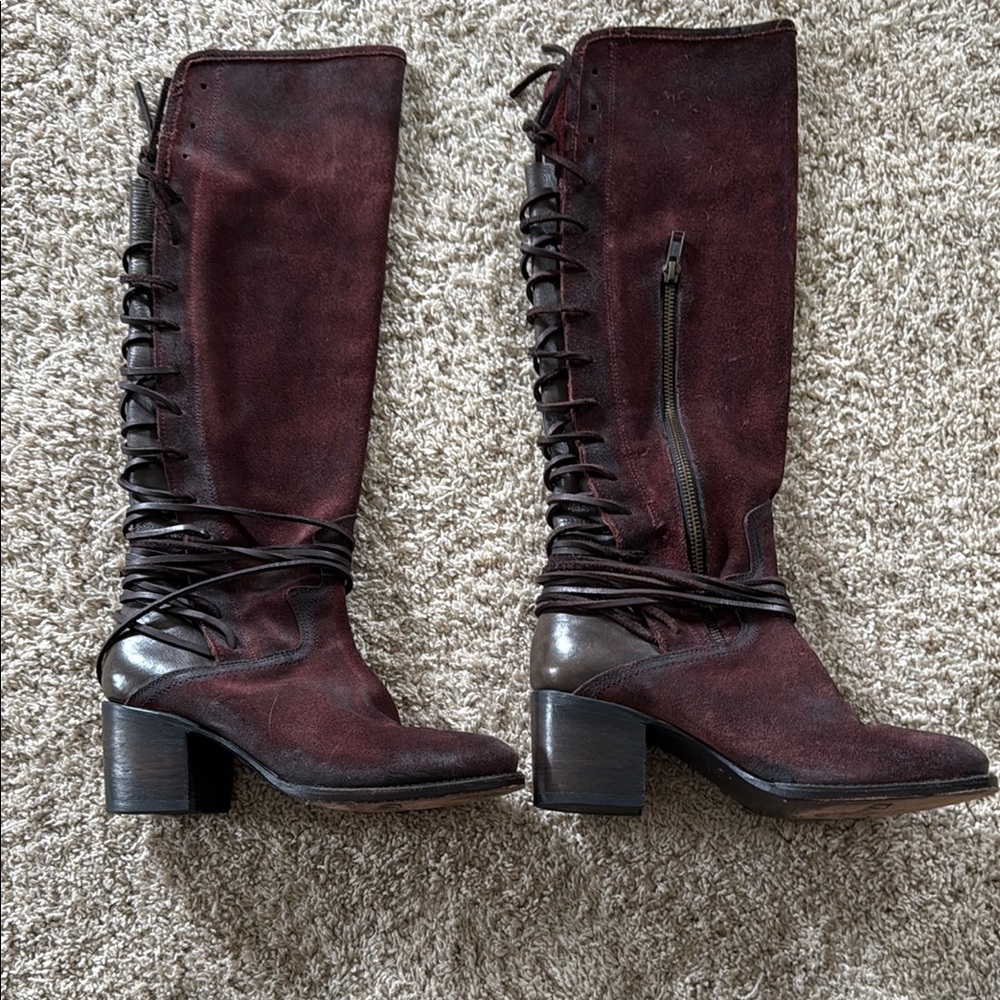 Women's Burgundy Freebird lace up 8.  Worn 3 times